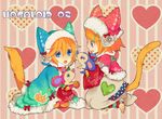  1girl animal_ears bad_id bad_pixiv_id barefoot brother_and_sister fish headset kagamine_len kagamine_rin macco mouse siblings tail twins vocaloid 