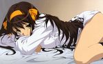  bottomless brown_hair long_hair suzumiya_haruhi suzumiya_haruhi_no_yuuutsu tagme undress 