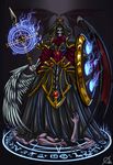  amazing demon female melee_weapon not_furry osmar-shotgun polearm shield solo spear undead weapon wings 