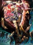  arm_guards armor armored_boots axe battle_axe boots company_connection copyright_name daigoman feathers fire_emblem fire_emblem:_kakusei fire_emblem_cipher griffin holding holding_weapon long_hair looking_at_viewer maid_headdress official_art open_mouth red_eyes red_hair serge_(fire_emblem) shoulder_armor weapon wings 