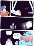  aftertale animated_skeleton blood bone comic food human loverofpiggies mammal papyrus_(undertale) pie plate protagonist_(undertale) sans_(undertale) simple_background skeleton text undead undertale video_games 