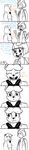  2016 alternate_species anthro bear blue_eyes blush bow_tie buckteeth chest_tuft comic dialogue duo english_text five_nights_at_freddy&#039;s five_nights_at_freddy&#039;s_2 furrification green_eyes inkyfrog lagomorph male mammal open_jacket open_mouth open_smile rabbit restricted_palette simple_background smile sweat sweatdrop teeth text toy_bonnie_(fnaf) toy_freddy_(fnaf) tuft video_games white_background 