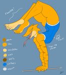  5_toes athletic claws clothing fangs feet female flat_chested foot_focus gymnast leotard lizard long_tongue looking_at_viewer model_sheet reptile scalie selena_(zp92) sharp_teeth soles solo teeth toes tongue yellow_claws zp92 