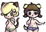  &lt;3 anthro baby babyy blonde_hair blue_eyed blue_eyes breasts brown_hair canine cat chibi clothing curly dog feline flat_(disambiguation) flat_chested green_eyed green_eyes hair innocent looking_at_viewer mammal nipples panties pigtails star surprise tails_(disambiguation) toddler under_age underwear young 