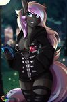  2017 animal_humanoid anthro big_breasts black_skin blue_eyes blush breasts cellphone clothed clothing earth_pony equine fan_character female hair hi_res holding_object horse humanoid looking_at_viewer mammal multicolored_hair my_little_pony phone pony rainbowscreen simple_background smile solo teeth two_tone_hair underwear 