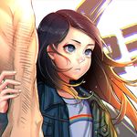  1girl black_hair blue_eyes brown_hair laura_kinney logan_(movie) long_sleeves rangsiwut_sangwatsharakul simple_background wolverine x-23 x-men 