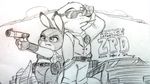  disney duo female gun jpp judy_hopps male nick_wilde pose ranged_weapon weapon zootopia 