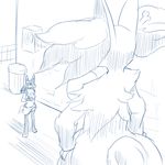  angry canine chest_spike delphox female fox larger_female lucario male mammal monochrome nintendo pok&eacute;mon simple_background size_difference sketch smaller_male video_games ソリュウ 