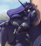  anthro armor big_breasts breasts cleavage clothed clothing equine female friendship_is_magic horn kevinsano mammal my_little_pony navel princess_luna_(mlp) smile solo unconvincing_armor winged_unicorn wings 