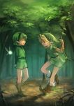  blonde_hair boots fairy green_hair hairband hat link pointy_ears saria short_hair the_legend_of_zelda the_legend_of_zelda:_ocarina_of_time tunic young_link 