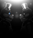  animatronic bear blubot digital_media_(artwork) five_nights_at_freddy&#039;s freddy_(fnaf) glowing glowing_eyes hat machine mammal robot simple_background top_hat video_games 