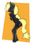  anthro applejack_(mlp) bdsm bondage bound breasts clothing costume equine female friendship_is_magic horse mammal my_little_pony rubber skyspeardw solo suit 