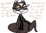  2017 anthro black_and_white blush clothing cynthia_vison dialogue disney english_text fan_character female inkyfrog lingerie mammal monochrome mustelid navel polecat restricted_palette simple_background sitting solo text white_background zootopia 