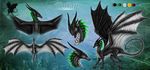  ambiguous_gender black_scales blue_background claws dragon feral horn membranous_wings model_sheet open_mouth scales selianth simple_background solo spines teeth tongue wings 