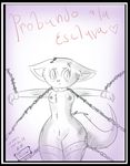  &lt;3 2017 anthro areola black_and_white black_nose blush breasts canine chain comic digital_drawing_(artwork) digital_media_(artwork) e-01 fail_zero female fur hair looking_at_viewer mammal monochrome nipples nude pussy simple_background slave small_breasts spanish_text text translation_request white_fur wolf 