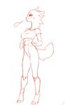  anthro breath clothed clothing female fur mammal mink mustelid nox_(artist) simple_background sketch smile solo standing sweat white_background 