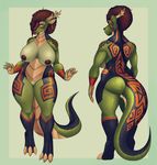  2017 anthro big_breasts breasts butt dragon female hair looking_at_viewer nipples nude popesslodovica pussy scalie solo thick_thighs 