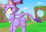  2017 amber_eyes anthro anus blaze_the_cat breasts butt cat digital_media_(artwork) feline female fur hand_on_butt long_eyelashes looking_at_viewer mammal nude paoguu presenting presenting_hindquarters purple_fur pussy solo sonic_(series) spread_legs spreading strecthing_anus stretching_pussy 