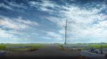  building city cloud commentary day field guard_rail highres horizon landscape light_particles no_humans original power_lines railing rice_paddy road rural scenery sky street tanaka_ryosuke telephone_pole vanishing_point wallpaper 