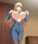  1girl breasts huge_breasts kyonyuu_reijou_mc_gakuen nipples screencap t-rex_(animation_studio) 