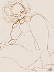  anthro bear blush breasts female looking_at_viewer mammal nipples nite nude overweight red_theme sketch solo 