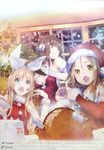  atelier_(series) atelier_firis christmas christmas_tree detached_sleeves firis_mistlud fur gift hair_ribbon ilmeria_von_leinweber multiple_girls ribbon window yuugen 