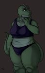  clothing coalheart digital_media_(artwork) female kalia_(thepainfultruth) lizard panties reptile scalie slightly_chubby solo thepainfultruth thick_thighs underwear 