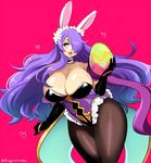  animal_ears blush breasts bunny_ears bunnysuit camilla_(fire_emblem_if) cleavage curvy d-ryuu elbow_gloves fire_emblem fire_emblem_heroes fire_emblem_if gloves hair_over_one_eye large_breasts lips long_hair looking_at_viewer purple_eyes purple_hair shiny shiny_clothes shiny_skin smile solo very_long_hair wavy_hair 