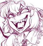  bat_wings brooch evil_grin evil_smile fangs grin hat image_sample jewelry mob_cap open_mouth pixiv_sample puffy_short_sleeves puffy_sleeves remilia_scarlet sharp_teeth short_hair short_sleeves smile solo space_jin teeth tongue touhou vampire wings 