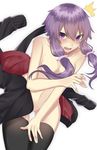  1girl embarrassed naked_hoodie onineko-chan purple_hair vocaloid voiceroid yuzuki_yukari 