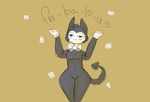  2017 animated anthro bendy bendy_and_the_ink_machine black_fur bow demon digital_media_(artwork) fur heathecliff male meme simple_background solo standing text white_fur 