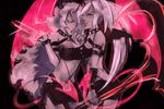  bad_id bad_pixiv_id demon_girl demon_wings glasses highres horn iduhara kneesocks_(psg) long_hair midriff multiple_girls panty_&amp;_stocking_with_garterbelt ponytail scanty_(psg) skirt tail white_hair wings 