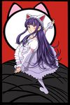  animal_ears ashinagaojisan cat_ears choker detached_sleeves dress hazuki_(tsukuyomi) highres long_hair outstretched_arms purple_eyes purple_hair solo spread_arms tsukuyomi_moonphase 