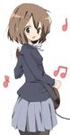  bad_id bad_pixiv_id brown_eyes brown_hair guitar highres hirasawa_yui instrument k-on! looking_back mimura_zaja pantyhose school_uniform short_hair solo 