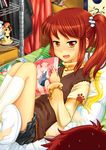  brown_eyes dakimakura_(object) figure original pillow reading red_hair solo_focus twintails urokozuki 