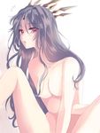  akao_ppai black_hair breasts crown fate/grand_order fate_(series) ishtar_(fate/grand_order) jewelry long_hair long_legs looking_at_viewer medium_breasts nude open_mouth red_eyes solo 