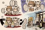  ? bench bowl broken_glass brown_hair coat comic commentary_request cracked_wall door eurasian_eagle_owl_(kemono_friends) food fur_trim glass gradient_hair grass indoors jirou_(ramen) kemono_friends mcgunngu multicolored_hair multiple_girls noodles northern_white-faced_owl_(kemono_friends) orange_eyes people red_eyes restaurant short_hair sitting speech_bubble spoon sweat table text_focus translation_request trembling white_hair wide-eyed window 