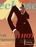  anthro blaziken clothing cover derfisch formal_dress invalid_tag magazine magazine_cover nintendo pok&eacute;mon solo suit video_games 
