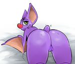  anthro bat big_butt blush butt female green_eyes laylee mammal membranous_wings nude presenting presenting_hindquarters presenting_pussy pussy simple_background smile unknown_artist video_games white_background wings yooka-laylee 