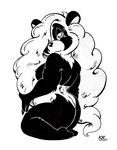  2007 anthro bear breasts butt female huge_hair looking_at_viewer mammal nipples nude overweight panda slickpuppy solo 