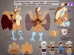 anthro avian big_ears bisexual breasts butt chibi clothing cute female fur gryphon looking_at_viewer male markings mazzy_techna model_sheet nipples nude pussy singingbirdstudio solo standing 