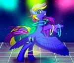  blonde_hair blue_eyes blue_feathers cutie_mark equine eyelashes fan_character feathered_wings feathers female feral hair hooves ka-samy mammal my_little_pony nude pegasus purple_hair smile solo standing wings 