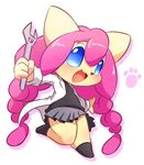  artist_request blue_eyes cat cat_busters cosplay furry long_hair open_mouth pink_hair ukan_muri 
