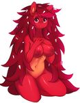  anthro better_version_at_source breasts cute dandruff female flaky fur hair happy_tree_friends long_hair mammal nipples porcupine raikissu red_eyes red_fur rodent solo 