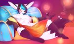  anthro armpits canine fennec fox fur hair male mammal nipples nite pipe smoke solo spread_legs spreading 