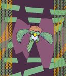  2011 abstract_background avian bird brown_hair english_text feathers green_feathers hair nystre text 
