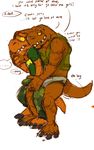  2017 age_difference anthro blush bulge camo clothed clothing dinosaur dj_mixer_(character) english_text erection father father_and_son green_shirt grope imminent_sex incest male male/male muscular orf parent partially_clothed simple_background son speech_bubble text underwear white_background 