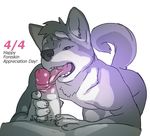  2017 anthro canine duo erection fellatio fur humanoid_penis licking male male/male mammal nude open_mouth oral penis penis_lick sex simple_background spacedog teeth text tongue tongue_in_foreskin tongue_out uncut white_background wolf 