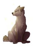  black_nose canine feral fur grey_fur kyotokisha15 mammal simple_background sitting solo white_background wolf yellow_eyes 