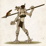  anthro armpits brown_hair cat chest_tuft chest_wraps clothing feather_in_hair feathers feline female hair loincloth lynx mammal melee_weapon nicnak044 nicole nicole_(nicnak044) polearm short_tail simple_background solo spear standing tuft warrior weapon whiskers white_background wraps 